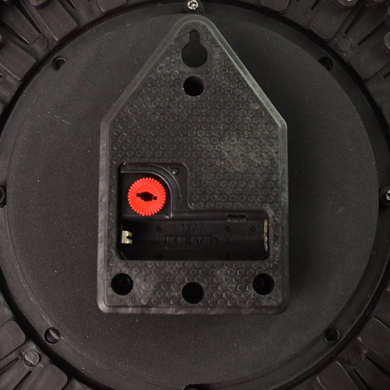 Wooden Look Round Wall Clock - Battery Operated, Easy-to-Read, Plastic Design for Home/Office