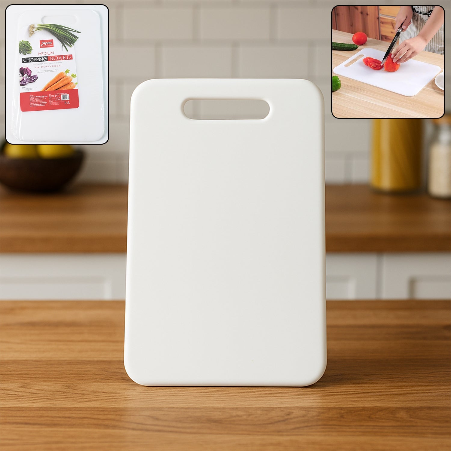 Apex Medium Plastic Chopping Board (36×23 Cm / 1 Pc)