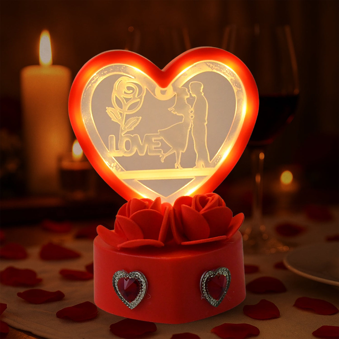 Heart-Shaped Love Couple Decorative Showpiece (1 Pc)