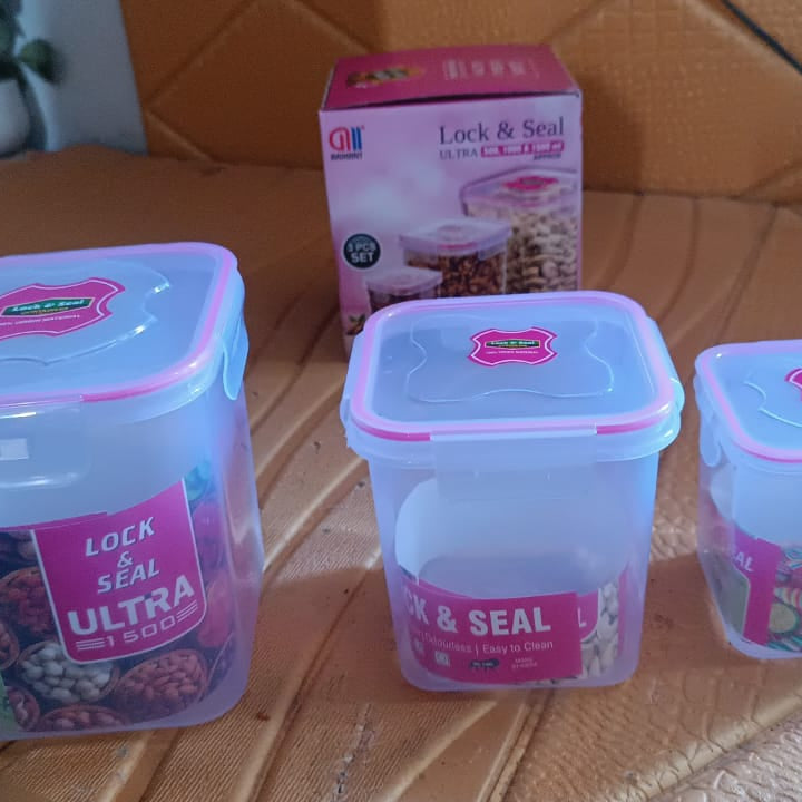 Kitchen Storage Container Set Of 3 Pcs (1500, 1000, 500 ML)
