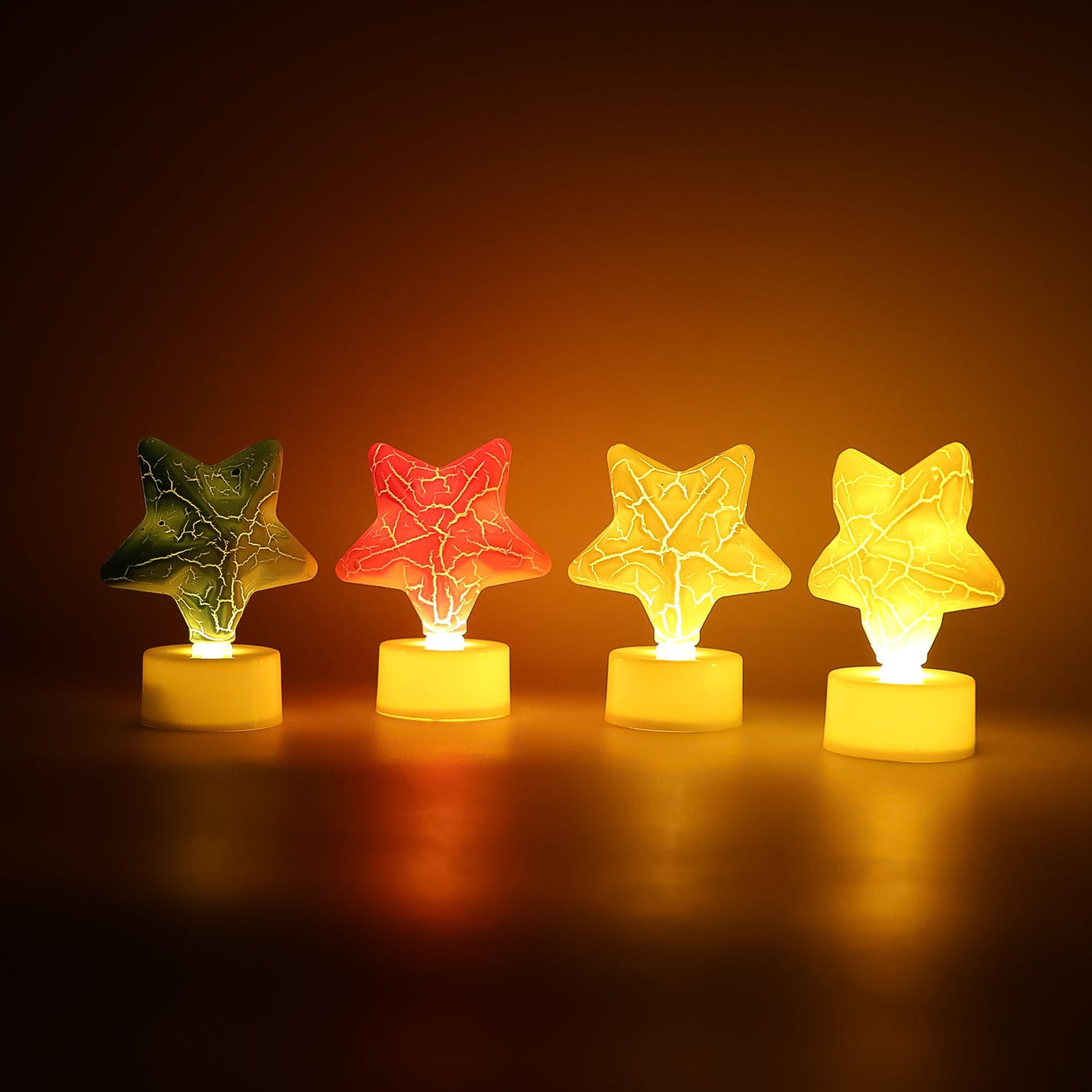Star Shape Decorative LED Tealight Candles (4 Pc)