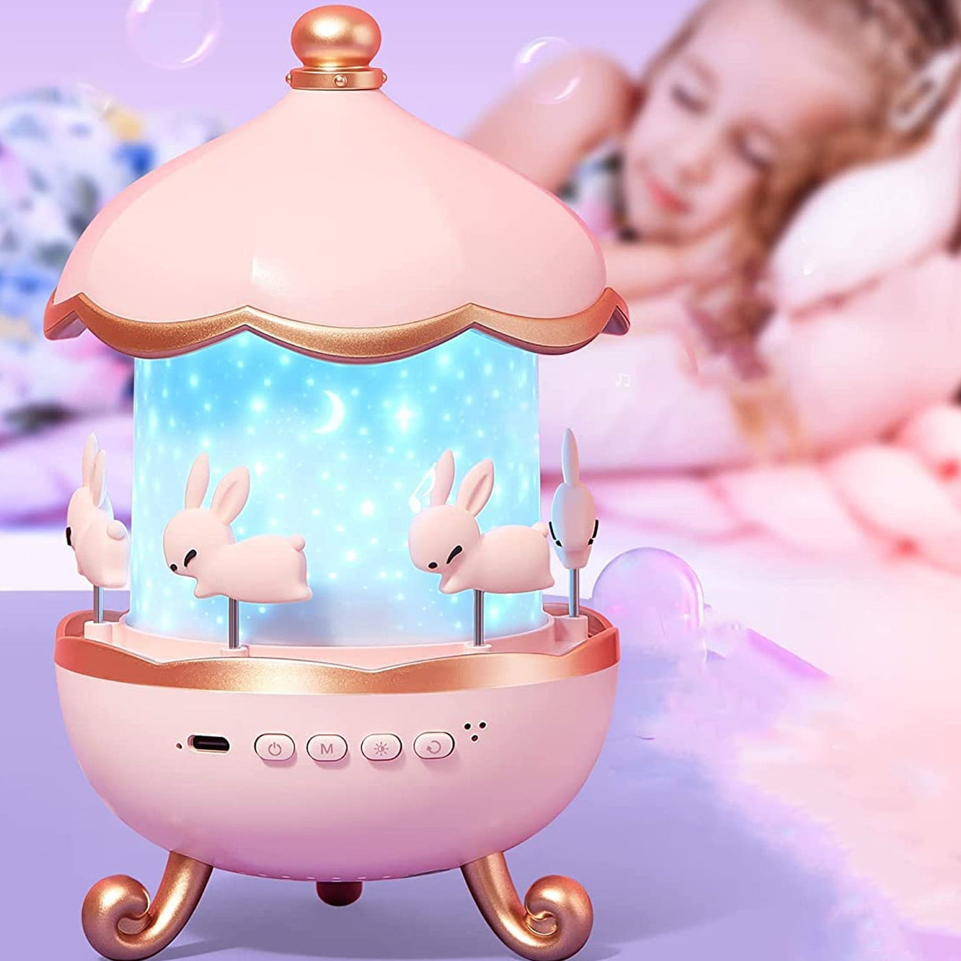 Bunny’s Carousel Rotating LED Night Light