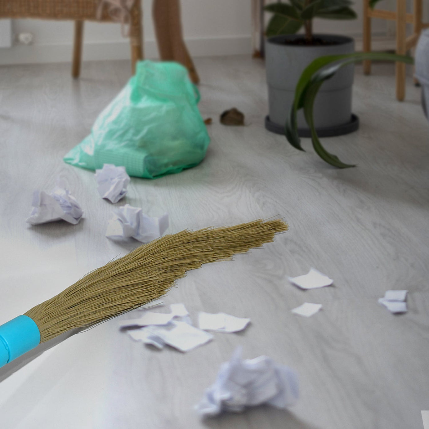 Pro Clean Expandable Floor Broom with Plastic Handle