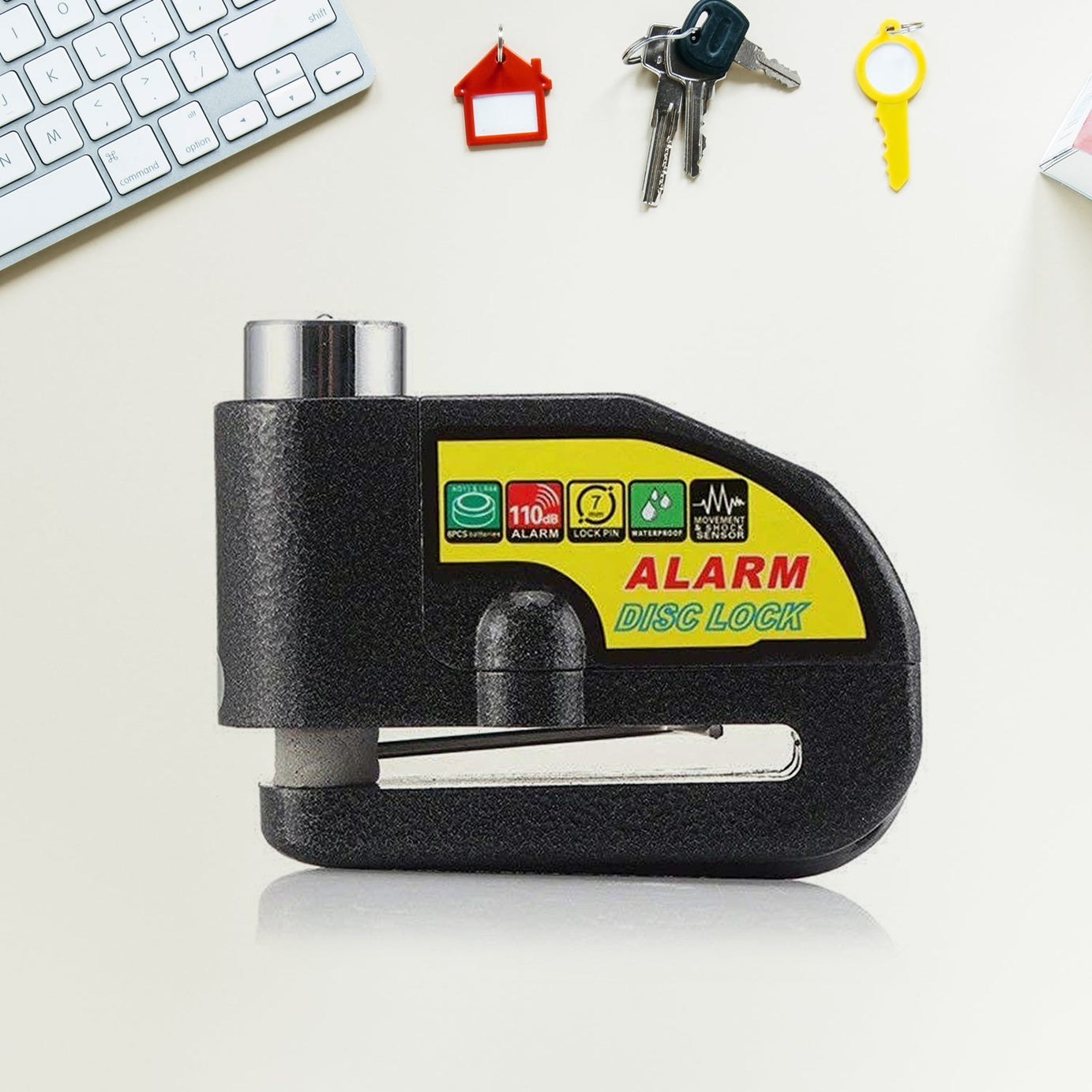 Alarm Disc Lock Motorbike Anti-Theft Disc Brake Lock (1 Pc / With 2 Key)