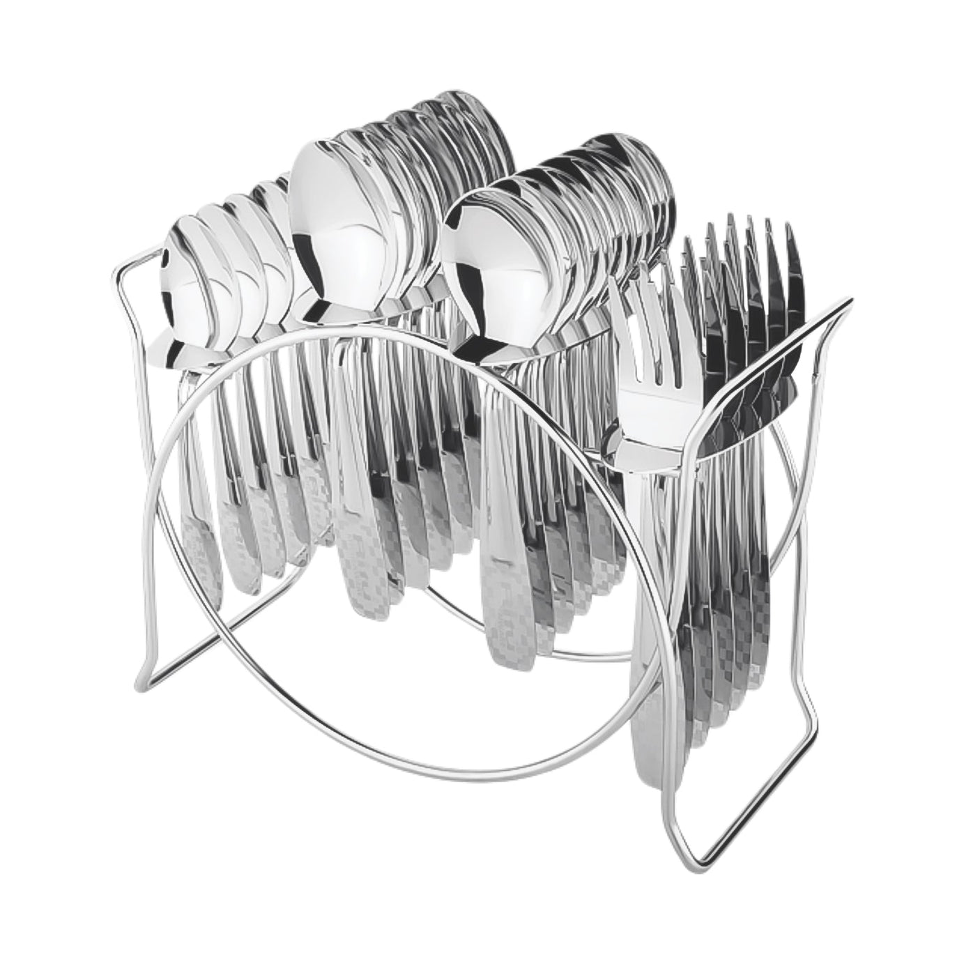 Stainless Steel Cutlery Set with Elegant Storage Stand (24 Pc)