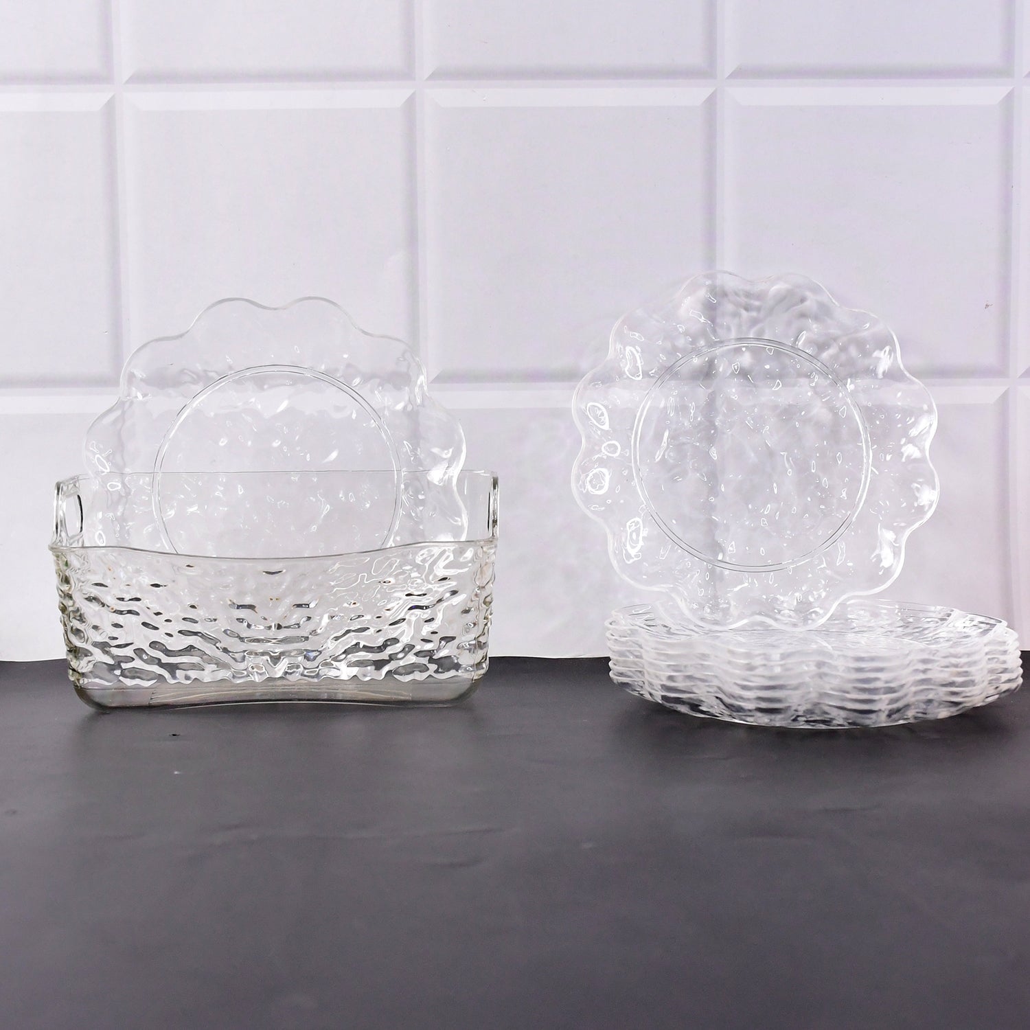 9 in 1 Plastic Bowl With Serving Tray / Plates Set