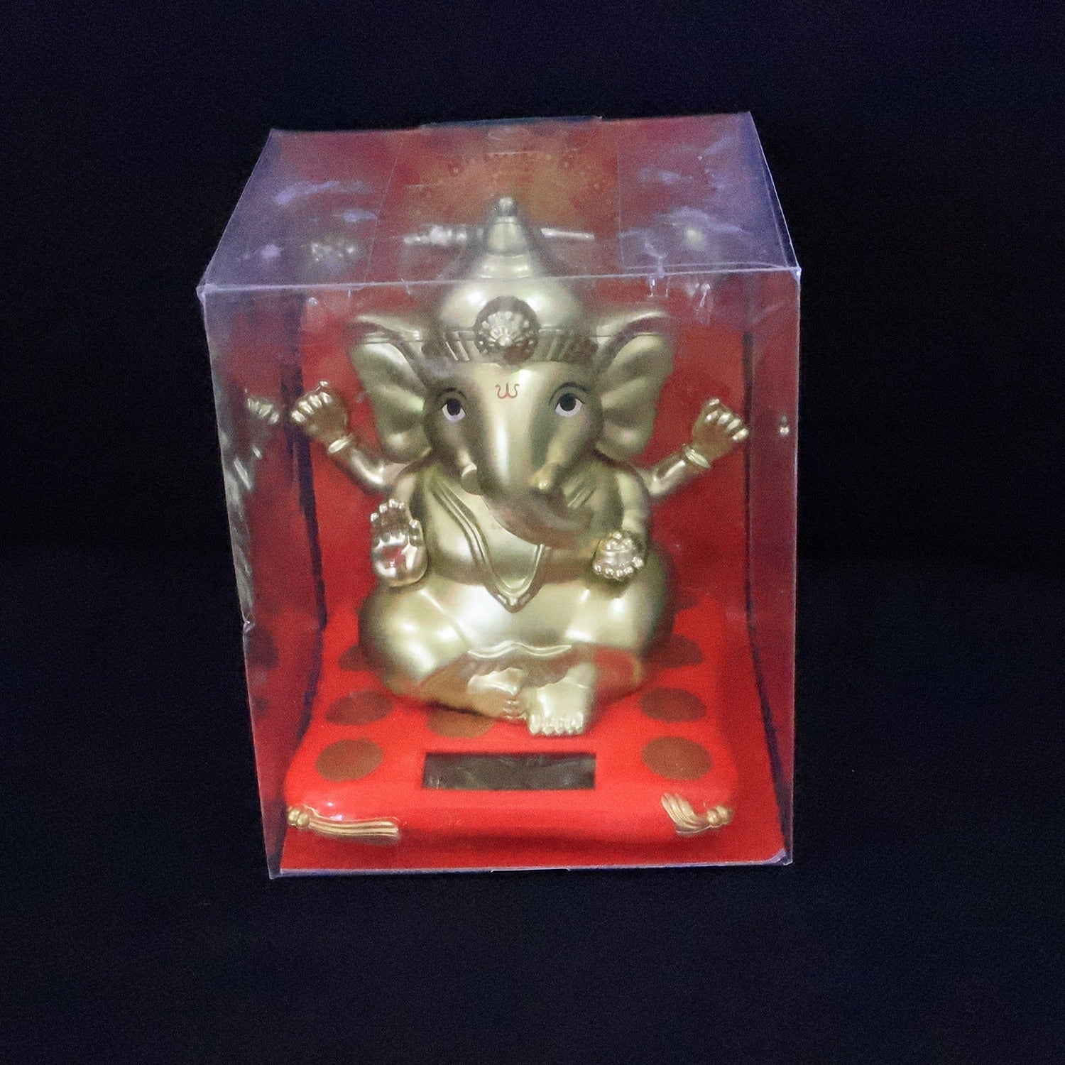 Decorative Religious Large Lord Ganesha Idol with Solar-Powered Base (1 Pc)