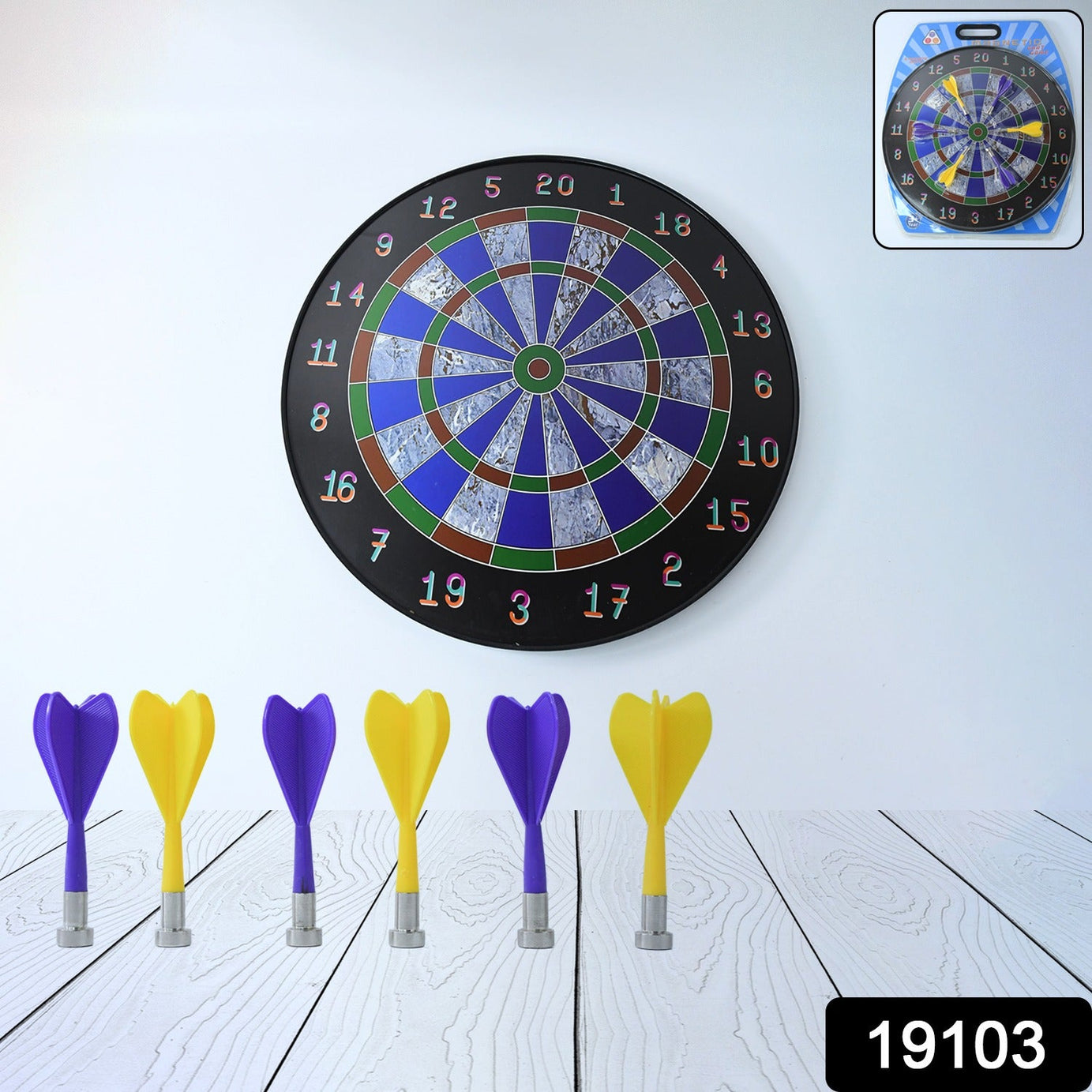 Magnetic Dart Board Game Set with 6 Soft-Tip Darts