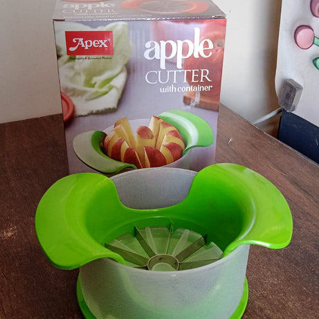 Apex Apple Cutter with Container – Unbreakable ABS Body & Stainless Steel Blades