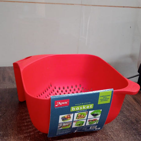 Apex Multi-Functional Plastic Strainer Bowl with Ergonomic Handle (1 Pc)