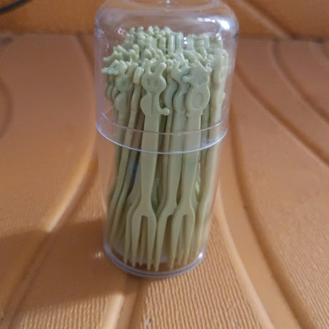 Plastic Fruit Forks Cake Dessert Forks Mini Forks (50 Pcs Set)