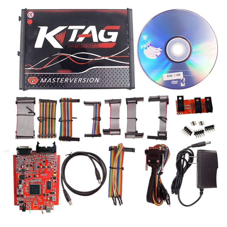 KTAG V7.020 Red PCB Board ECU Programming Tool Unlimited Token, US Plug, US Plug