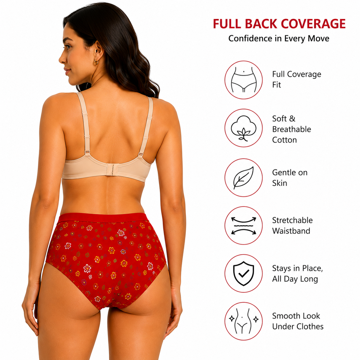 Women’s 100% Cotton Printed Panties Combo of 4 | Soft, Breathable & Comfortable Daily Wear Underwear