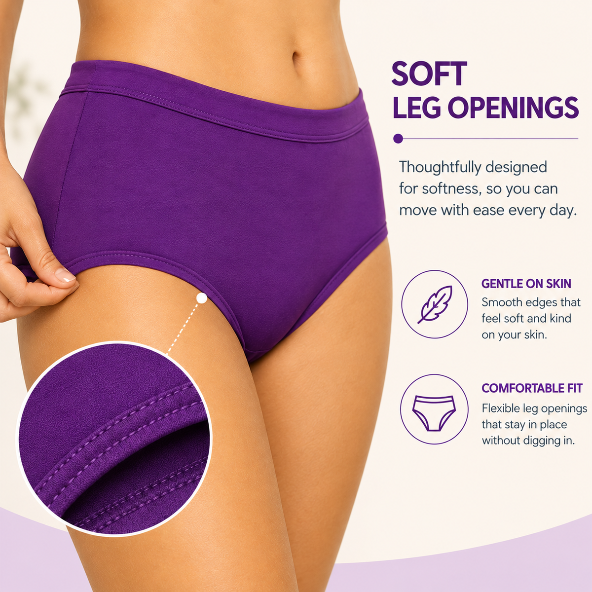 Women’s 100% Combed Cotton Panties Pack of 6 | Plain Full Coverage Briefs | Soft, Breathable & Comfortable | Stretchable Waistband | Women Innerwear | Cotton Panties for Women