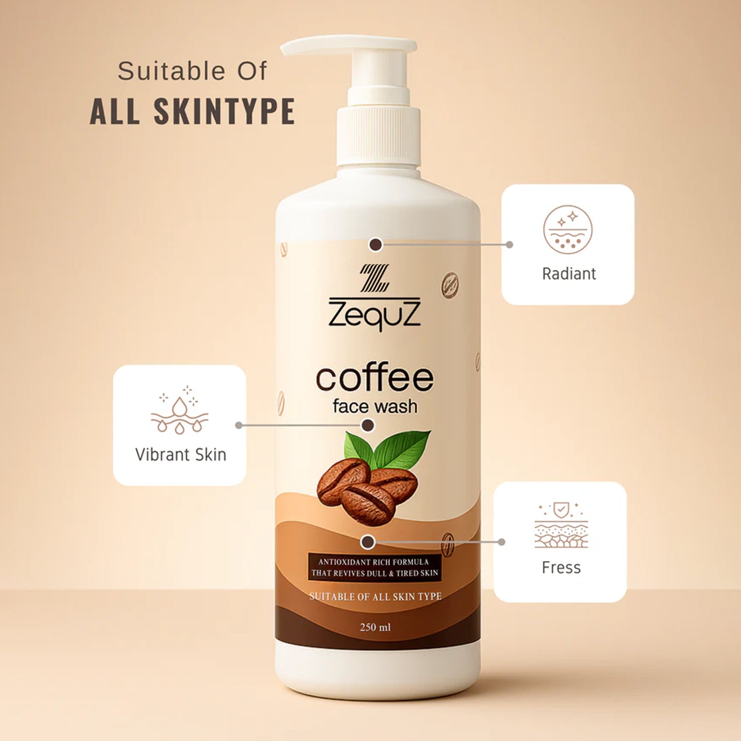 Zequz Coffee Face Wash - (1 Pc / 250 ML)