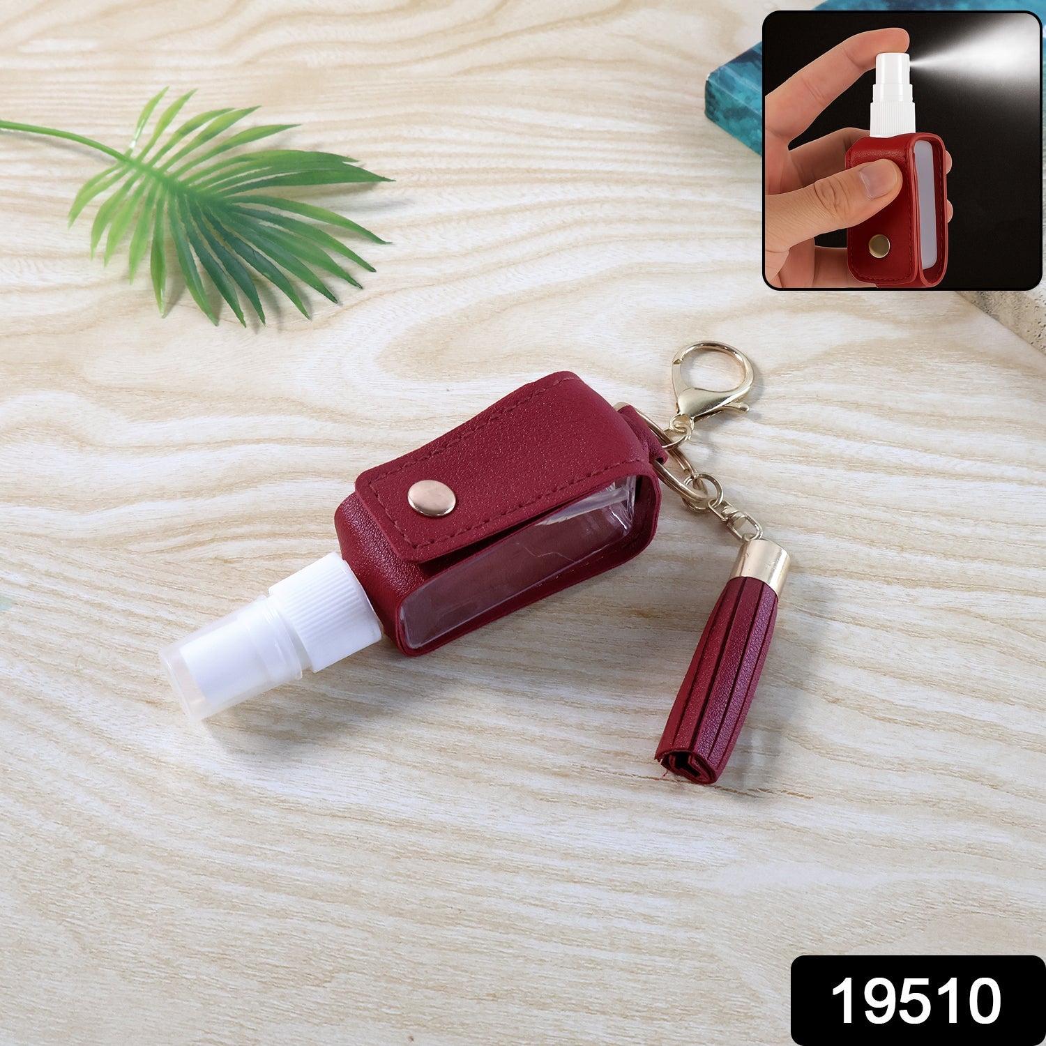 Portable Hand Sanitizer Holder Keychain with Tassel (1 Pc)