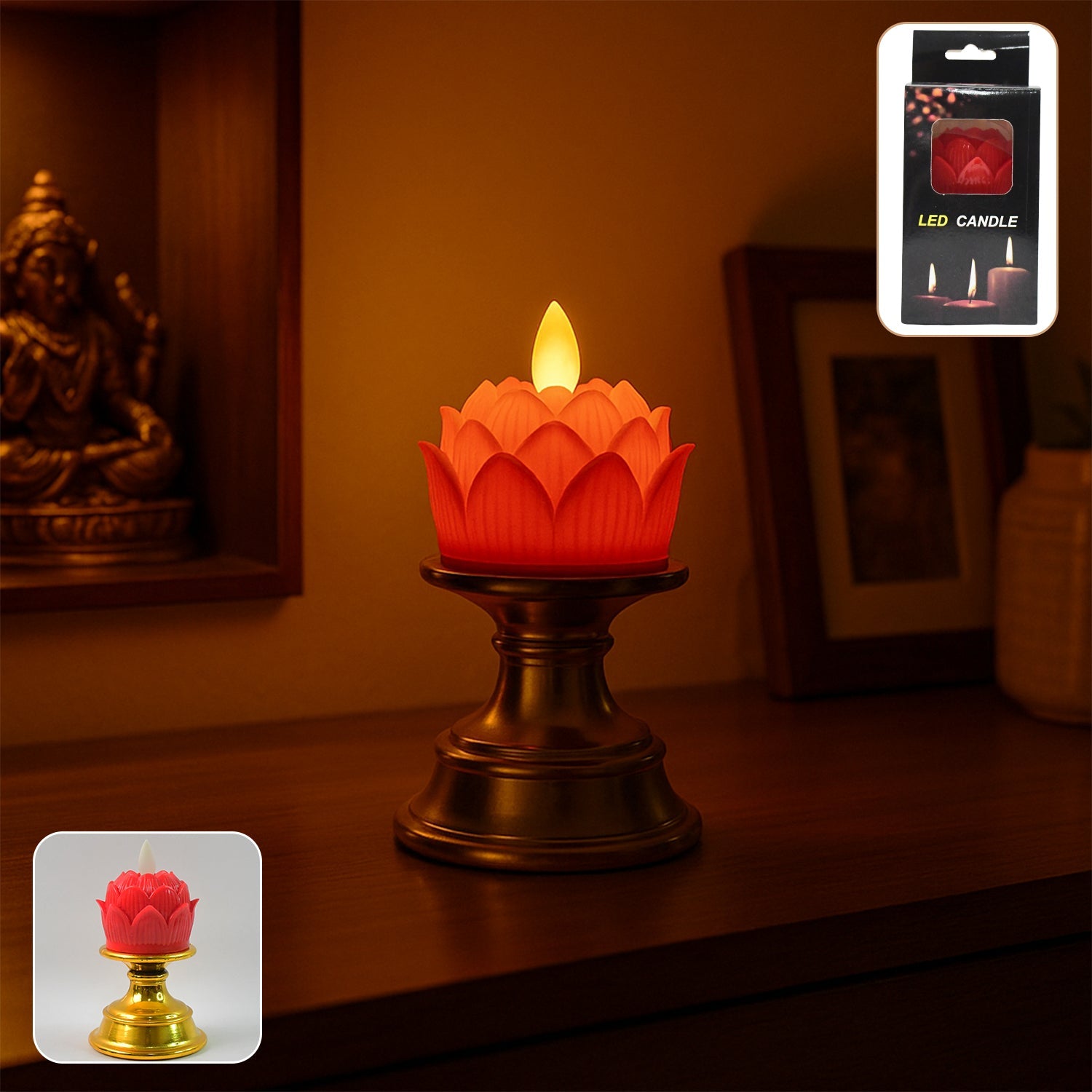 Lotus Shape LED Flameless Candle
