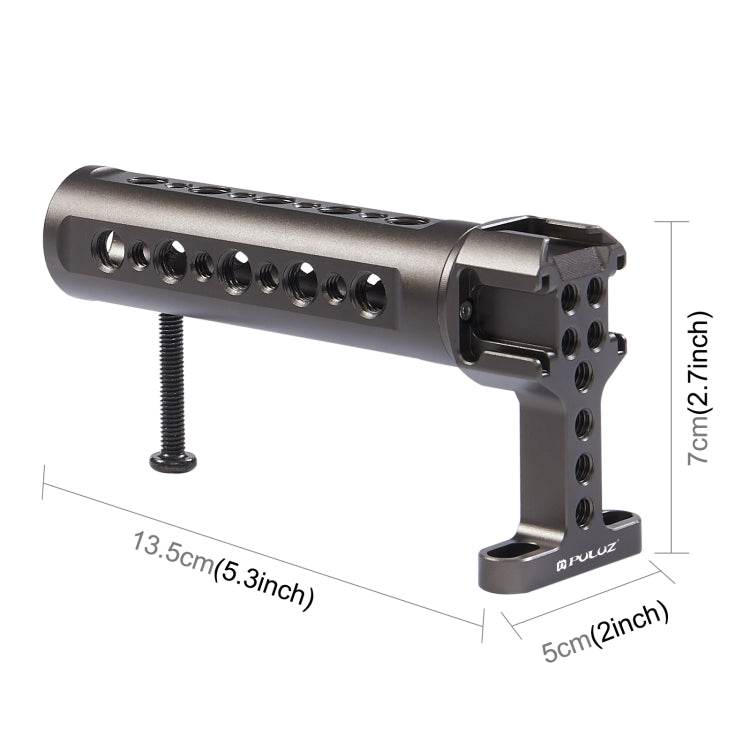 PULUZ Handheld Video Stabilizer Top Handle with 3 Cold Shoes Mount for Camera Cage