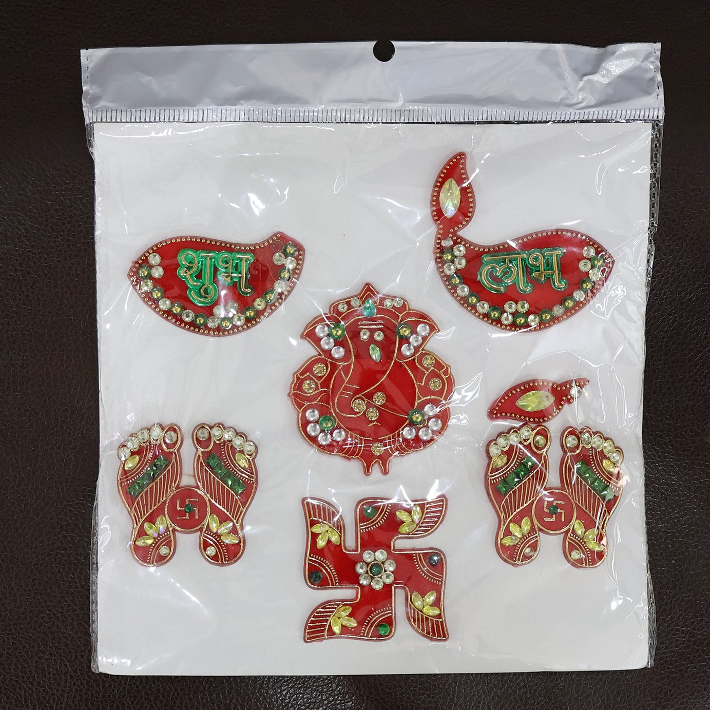 Traditional Decorative Shubh Labh Door Hanging (6 Pc / 1 Set)