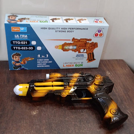 TTG LED Laser Gun Toy – Battery Operated Space Blaster with Flashing Lights & Sound (1 Set)