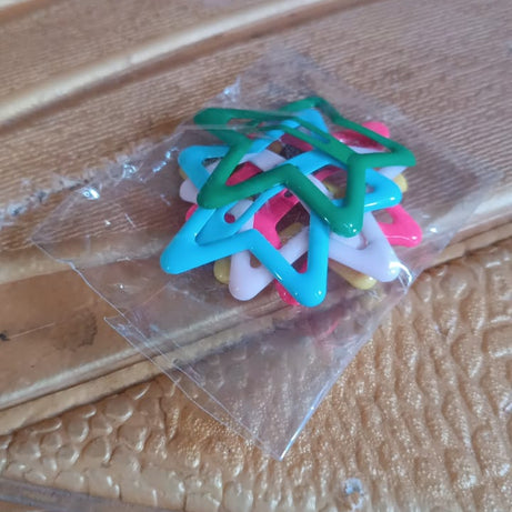 Metal Printed Star Shape Hair Clips (5 Pcs Set)