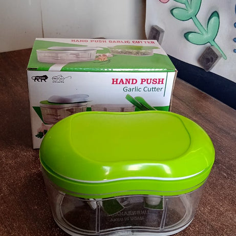 Manual Hand Push Garlic Cutter & Vegetable Chopper (1 pc)