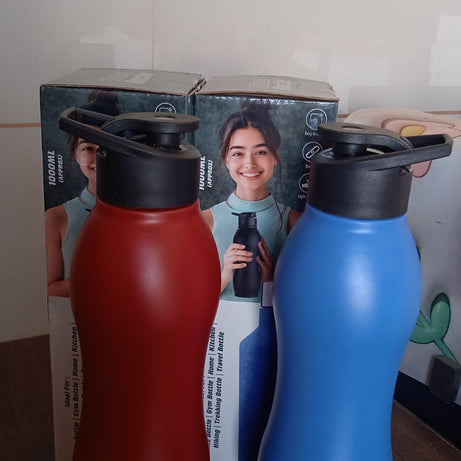Stainless Steel Water Bottle (1000ML / Mix Colour / 1 Pc / Matte)