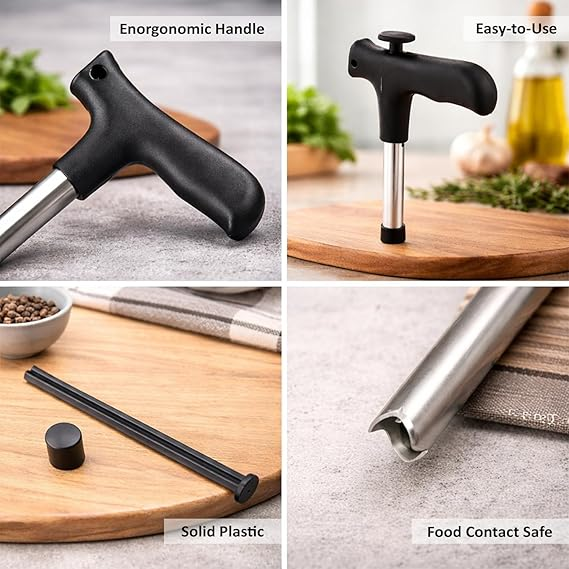 Stainless Steel Coconut Opener 1 Pc – Quick & Easy Cracking Tool with Drill Cutter, Cleaning Stick, Effortless Fresh Water Extraction Kit, Durable Professional Hole Maker & Tap Cleaner